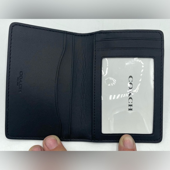 Coach Foldover ID Wallet – Dark Gray Signature Canvas - Picture 9 of 10